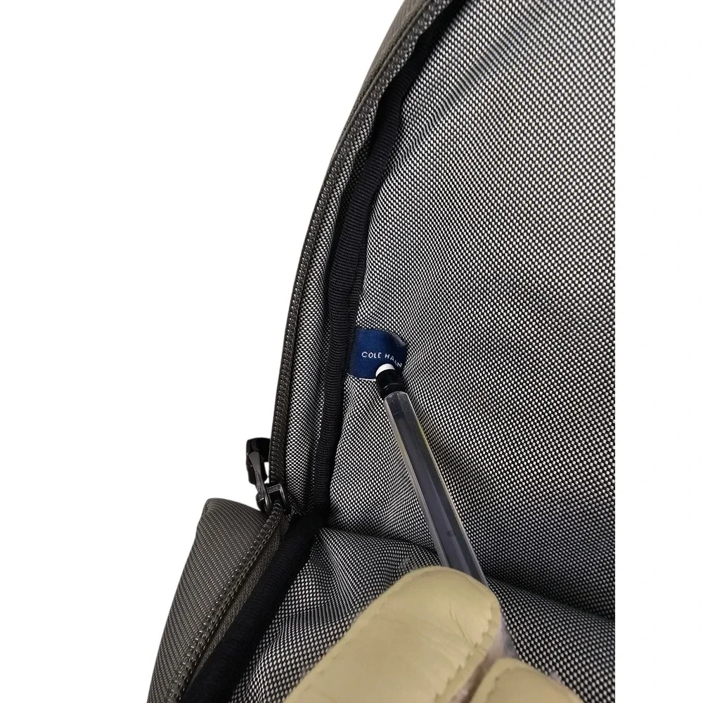 Cole Haan Grandseries Backpack Olive Green Twill Minimalist Commuter Bag
